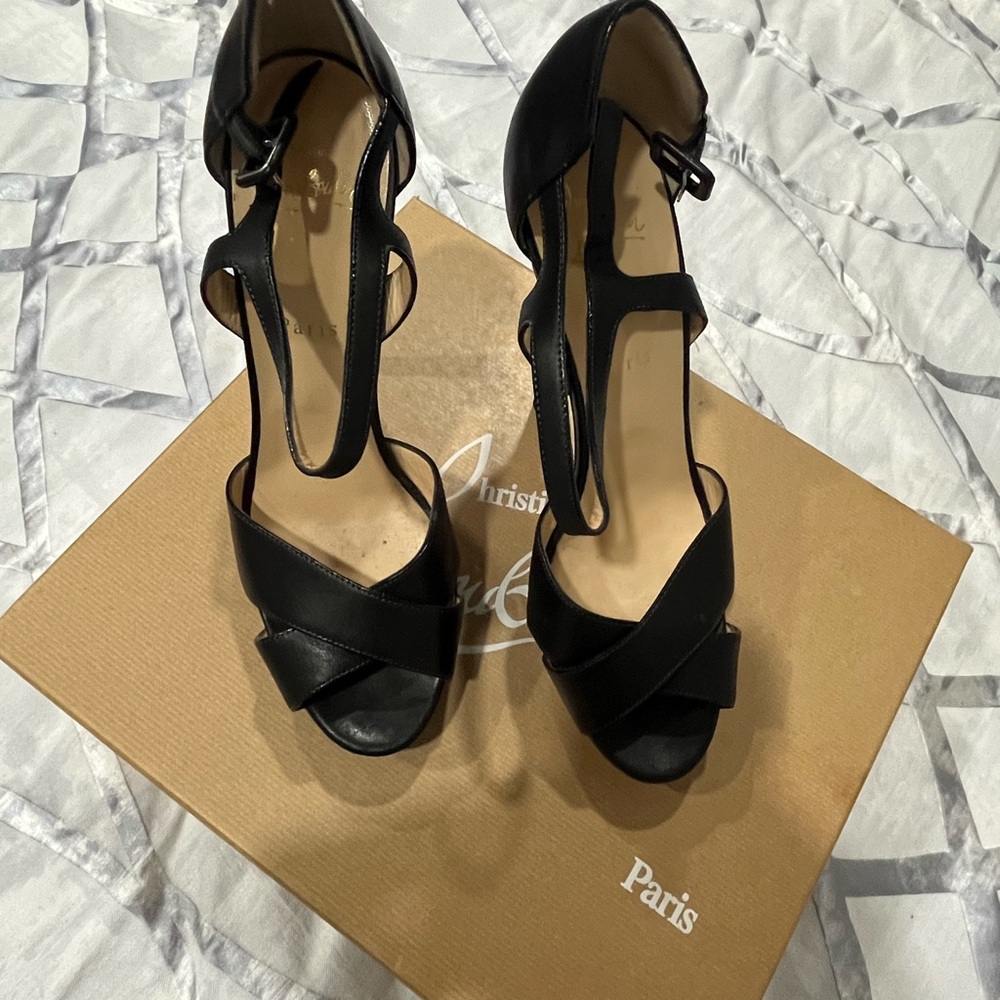 Christian Louboutin Black Strappy Heels